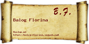 Balog Florina névjegykártya